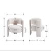 VESCASA Velvet Barrel Accent Chair with Open-Back, Upholstered Side Armchair with 3 Legs, Modern Single Sofa for Living Room, Beige view 2