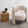 VESCASA Velvet Barrel Accent Chair with Open-Back, Upholstered Side Armchair with 3 Legs, Modern Single Sofa for Living Room, Beige view 4