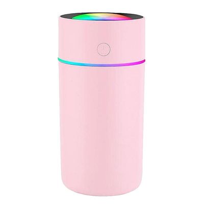 USB Car Humidifier - Portable 320ml Mini Quiet Home Aromatherapy Diffuser with Colorful Night for Office Car and Personal Cup, Travel Desk Home Bedroom Small - pink