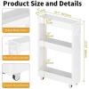 ENGENDER Kitchen Island with Storage Slim Storage Cart,3-Tier White Rolling Cart with Handle for Kitchen Bathroom Laundry Narrow Places Kitchen Islands view 2