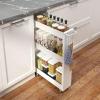 ENGENDER Kitchen Island with Storage Slim Storage Cart,3-Tier White Rolling Cart with Handle for Kitchen Bathroom Laundry Narrow Places Kitchen Islands view 4