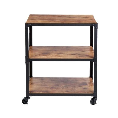 ENGENDER Kitchen Island with Storage Kitchen Island & Trolleys, Rolling Cart, Microwave Stand, 3-Tier Coffee Cart, Brown Kitchen Islands
