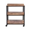 ENGENDER Kitchen Island with Storage Kitchen Island & Trolleys, Rolling Cart, Microwave Stand, 3-Tier Coffee Cart, Brown Kitchen Islands view 1