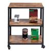 ENGENDER Kitchen Island with Storage Kitchen Island & Trolleys, Rolling Cart, Microwave Stand, 3-Tier Coffee Cart, Brown Kitchen Islands view 3