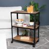 ENGENDER Kitchen Island with Storage Kitchen Island & Trolleys, Rolling Cart, Microwave Stand, 3-Tier Coffee Cart, Brown Kitchen Islands view 4
