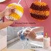 JOYO Chenille Hand Towel,Hanging Hand Towels for Bathroom,Fuzzy Ball Hand Towels for Kitchen,Bathroom Hand Towels with Hanging Loops,Puff Ball Hand Towel Quick Dry (4Pcs 02) view 3