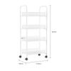 ENGENDER Kitchen Island with Storage Narrow 4-Tier Rolling Cart for Home and Office Storage (White) Serving Trolley Removable Tray Rolling Kitchen Bar Cart Kitchen Islands view 2