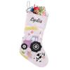 Joyestore Personalized Girls Cute Pink Farm Animals Tractor Christmas Stocking,Custom Christmas Stocking for Boys,Girls,Home Decor,Holiday Decorations,Only One Stocking view 2