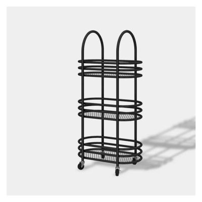 ENGENDER Kitchen Island with Storage Kitchen Islands Trolleys,Beauty Salon Trolley with Wheels,Tool Cart, Storage Rack, Multifunctional Racks Kitchen Islands(A-Black)