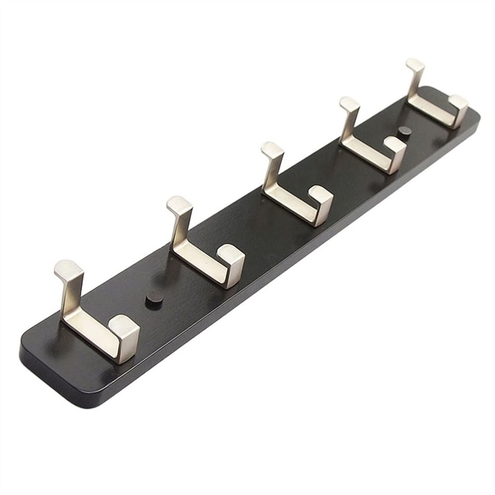 IIPOSAQQ Coat Rack Wall Mounted Coat Rack Fashion Coat Hook Hook Rack Rails for Entrance Clothes Hanger Porch Living Room Bedroom for Bathroom (Color : Brown) (Black)