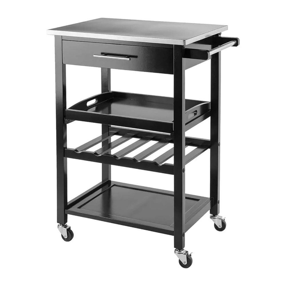 ENGENDER Kitchen Island with Storage Kitchen Cart with Drawers and Two Locking Wheels,Kitchen Storage Rack,Kitchen Furniture Kitchen Islands