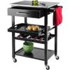 ENGENDER Kitchen Island with Storage Kitchen Cart with Drawers and Two Locking Wheels,Kitchen Storage Rack,Kitchen Furniture Kitchen Islands view 2