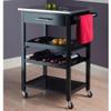ENGENDER Kitchen Island with Storage Kitchen Cart with Drawers and Two Locking Wheels,Kitchen Storage Rack,Kitchen Furniture Kitchen Islands view 3