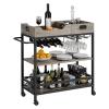ENGENDER Kitchen Island with Storage Serving Cart for Kichen Home and Kitchen,Two Portable Trays,Multi-Functional Storage Rolling Utility Cart Kitchen Islands view 1