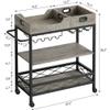 ENGENDER Kitchen Island with Storage Serving Cart for Kichen Home and Kitchen,Two Portable Trays,Multi-Functional Storage Rolling Utility Cart Kitchen Islands view 2