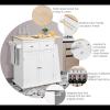 ENGENDER Kitchen Island with Storage Kitchen Island Cart, Rolling Wood Trolley with Storage Cabinet, Towel Handle, 2 Drawers, Side Spice Rack and Wine Bottle Kitchen Islands view 3