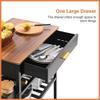 ENGENDER Kitchen Island with Storage Kitchen Island Cart with Drawer, Rolling Kitchen Service Cart with Wooden Tabletop, 3-Tier Storage Cart on Wheels, with Hooks Kitchen Islands view 3