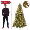 Yaheetech 6ft Pre-lit Frosted Artificial Hinged Christmas Tree with 818 Flocked PVC Tips,62 Pine Cones,62 Holly Berries & 250 Warm White Lights,Foldable Stand,Green view 4
