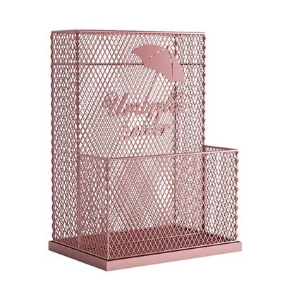 LWZBBGS Umbrella Stand Racks Metal Holder,RectangularMeshwith Removable Drip Tray, Home Office Entryway Decor for (Black) (White) (Pink)