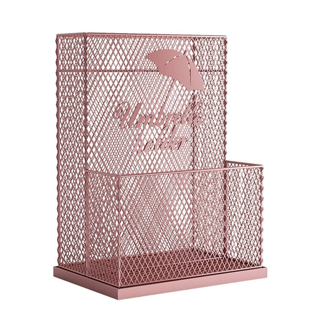 LWZBBGS Umbrella Stand Racks Metal Holder,RectangularMeshwith Removable Drip Tray, Home Office Entryway Decor for (Black) (White) (Pink)