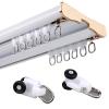 Curtain Conjoined Double Track Ceiling Mounting Heavy-Duty Curtain Rails for Living Room Bedroom Room Divider Curtain Conjoined Double Track Rails with Mute Rollers Easy to Install(White,10.8ft) view 1