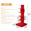 JCWGLY Bookcases Metal Floor-Standing Invisible Bookshelf, Heavy Duty Spine Book Tower, Large Capacity Vertical Corner Book Shelf, for Living Room, Bedroom, Study Room(Red,5 Tier) view 3