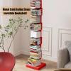 JCWGLY Bookcases Metal Floor-Standing Invisible Bookshelf, Heavy Duty Spine Book Tower, Large Capacity Vertical Corner Book Shelf, for Living Room, Bedroom, Study Room(Red,5 Tier) view 4