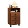 zxhrybh Night Stand, Bedside Table with 3 Drawers, Sofa Tall Side Table, with 360 Universal Wheel Bedroom Night Standfor Living Room and Bedroom(Brown) view 1