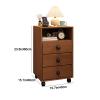 zxhrybh Night Stand, Bedside Table with 3 Drawers, Sofa Tall Side Table, with 360 Universal Wheel Bedroom Night Standfor Living Room and Bedroom(Brown) view 3