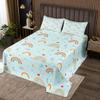 Manfei Cute Cartoon Rainbow Kids Bedspread Queen Size,Moonight Stars Love Heart Kawaii Coverlet Set,Boys Girls Room Decor,Geometric Graffiti Stripes Quilted Coverlet,Blue Bedding Quilt,2 Pillowcases view 1