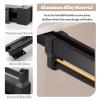 Elitix Retractable Closet Pull Out Rod for Hanging Clothes, Ceiling Mount Organization Rail System for Garment, Metal Wardrobes Holders Support Shelf(Black,30cm(11 3/4")) view 2