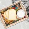 Christmas Diamond Art Painted Rectangular Dot Drilled Wooden Tray, Handmade Wooden DIY Tray Diamond Wooden Tray Dinner Plate for Restaurant Snack Tray Tea Tray Coffee-#07-2PC view 3