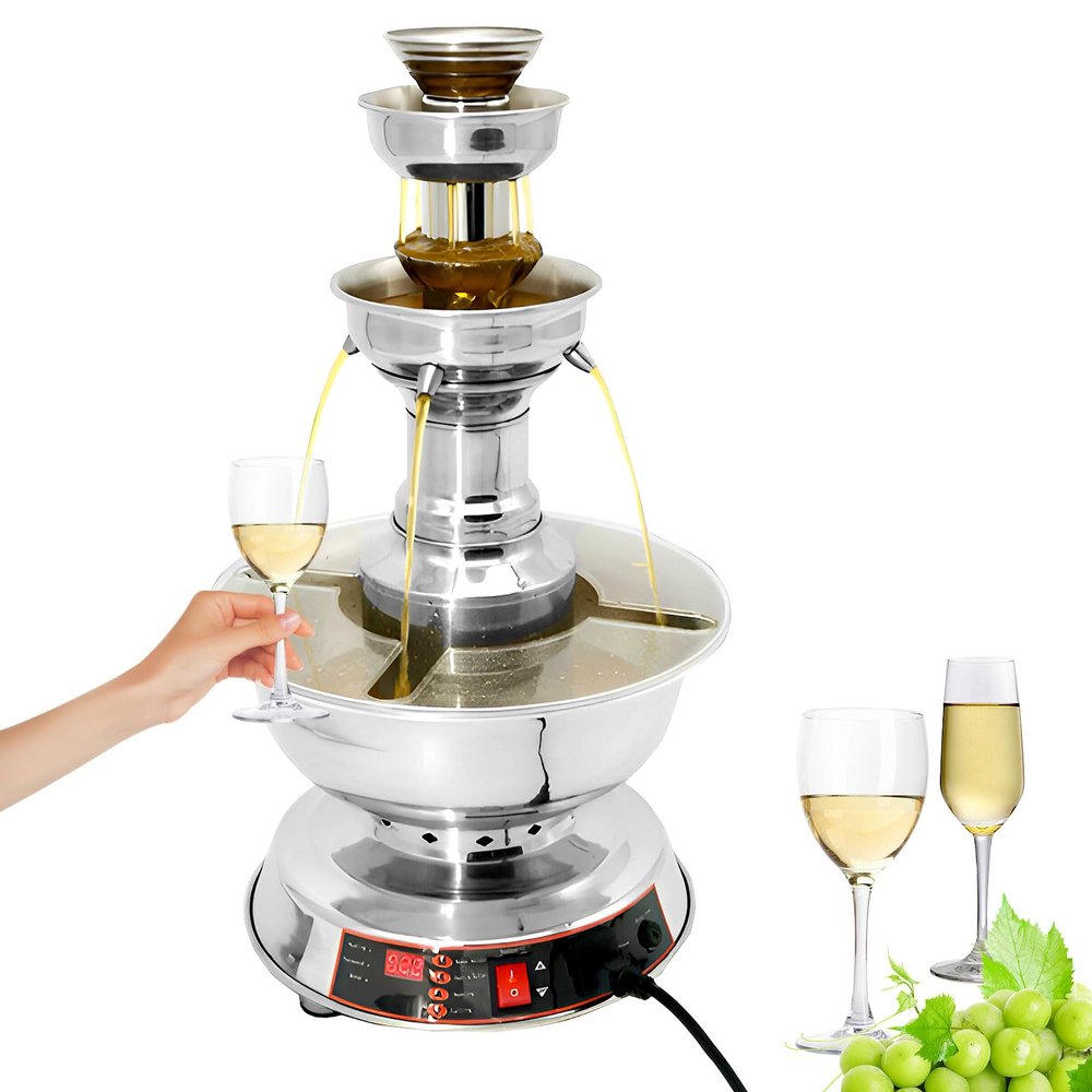 AIZYR Wine Fountain Machine 3 Tier Electric Juice Fountain Machine, Red Wine Dispenser Wine Fondue Tower for Kitchen Party Wedding