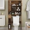Vabches Over The Toilet Storage Cabinet with Doors & Paper Holder, Brown view 2