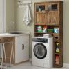 Vabches Over The Toilet Storage Cabinet with Doors & Paper Holder, Brown view 3