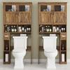 Vabches Over The Toilet Storage Cabinet with Doors & Paper Holder, Brown view 4