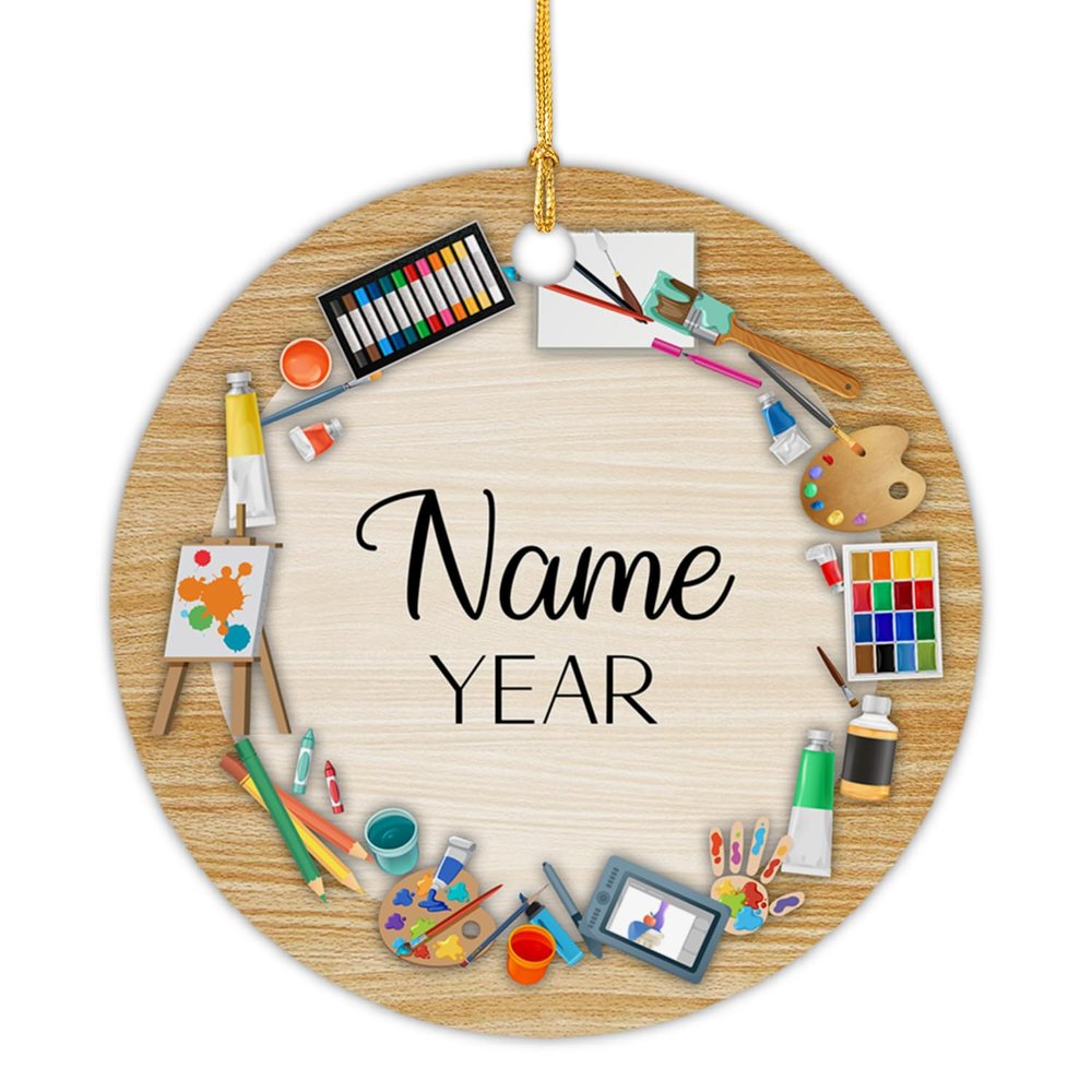 Artist Ornament, Personalized Artist Christmas Ornament, Custom Drawing Ornaments Gifts for Painting, Art Teacher Xmas Tree Decoration, Arts and Crafts, Xmas Keepsake Gifts for Artists