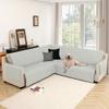 Arfntevss Corner Sectional Couch Covers for Sectional Sofa L Shaped Sofa Cover Washable Quilted Sofa Slipcover Non Slip U Shape Couch Cover Pet Dog Furniture Protector (Light Grey, X-Large) view 2