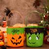 Personalized Halloween Trick or Treat Bucket Bag Custom Felt Trick or Treat Halloween Candy Tote Trick Or Treat Candy Bags, Halloween Candy Basket view 2