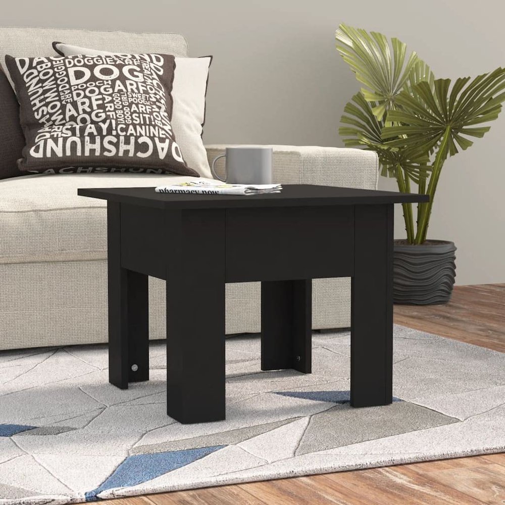 Coffee Table Black 21.7"x21.7"x16.5" Engineered Wood,Modern Coffee Table with Sturdy Construction and EasyClean Top for Living Room Living Room Tables