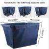 Laundry Cart Liner Bag Replacement, Thickened Oxford Cloth Storage Bag, Laundry Cart With Wheels Large Rolling Laundry Cart for Commercial/Home(BLUE-rectangular) view 2
