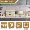 Sorbus China Storage Containers Hard Shell - Glass & Dish Storage Containers for Transport, Moving, Party - 8 Pc Stackable Plate Storage Set for Dinnerware, Mugs, Cups - Felt Plate Protectors Included view 3
