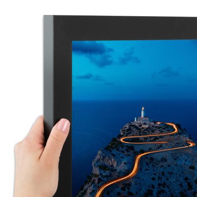 ArtToFrames 28x40 Inch Black Picture Frame, This 1.25 Inch Custom Poster Frame is Soft Black - Comes with Economy Acrylic and Corrugated Backing (2WOM5180-28x40)