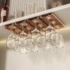 AQJUNONG 4Pack Wine Glass Rack, Punch-free Under Cabinet Stemware Rack for Kitchen and Bar (Amber) view 1