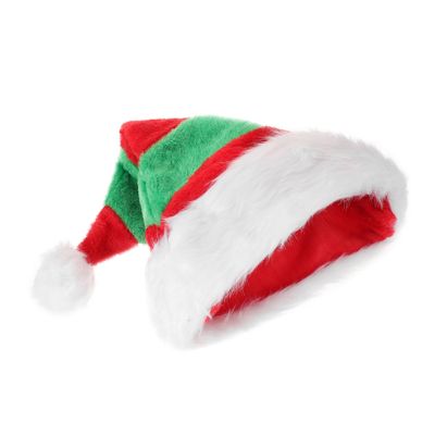 WHAMVOX Unisex Plush Santa Hat for Christmas Party Velvet Holiday Headwear Pompom Comfortable Stylish Festive Cap for Adults and Pets for Year Celebrations
