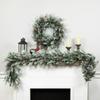 Real Touch Flocked Snowcap Grove Fir Artificial Christmas Wreath - 24" - Unlit view 3