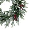 Real Touch Flocked Snowcap Grove Fir Artificial Christmas Wreath - 24" - Unlit view 4