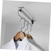 Alipis 2pcs Extendable Closet Valet Rod Retractable Clothes Rail for Wardrobe Easy Install Ceiling-Mounted Telescopic Hanger for Organizing Clothes and Air-Drying Garments view 3
