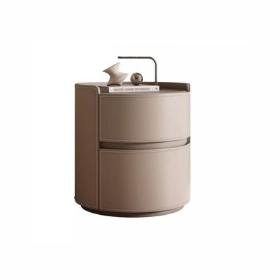 Bedroom Furniture Modern Light Luxury Round Bedside Table Cream Style Small Bedroom Simple Bedside Cabinet End Tables Bedroom