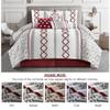 LANCO MODERN LIFESTYLE White Red King Comforter Set, 7 Pieces All Season Bedding Sets in a Bag with Geometric Terry Embroidered Comforter, Bed Skirt, Pillow Shams and Decorative Pillows view 3
